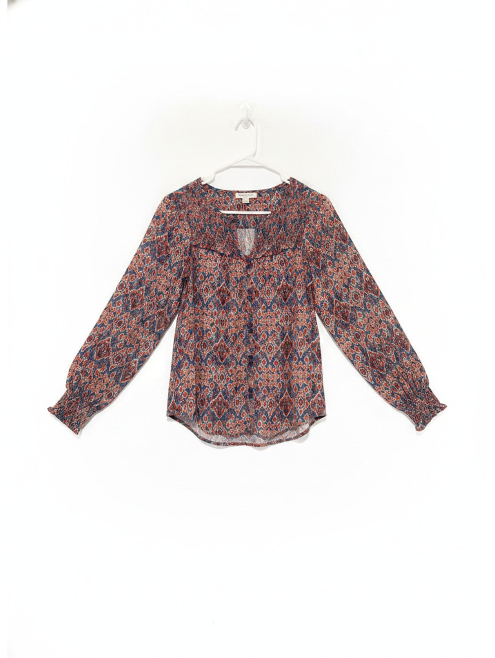 BeachLunchLounge Boho Women's Printed Long Sleeve Blouse XS